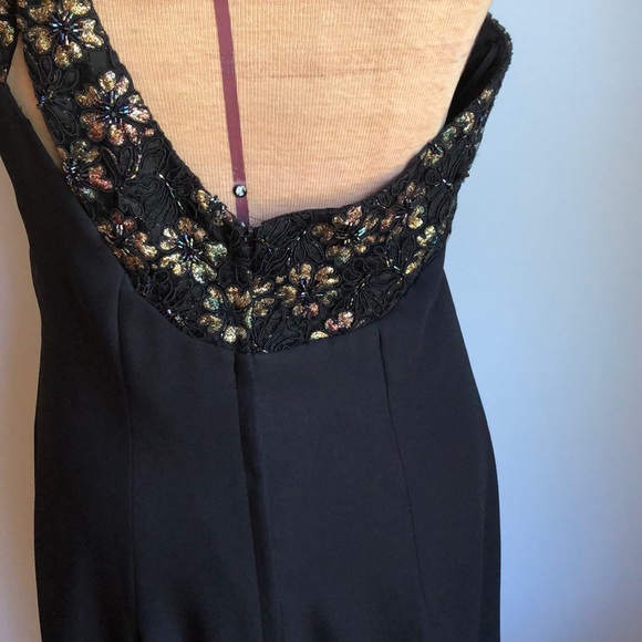 Paris line Black Long Formal Dress Single Shoulder - Picture 11 of 16